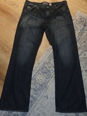INC International Concepts Men’s Dark Blue Bootcut Jeans
